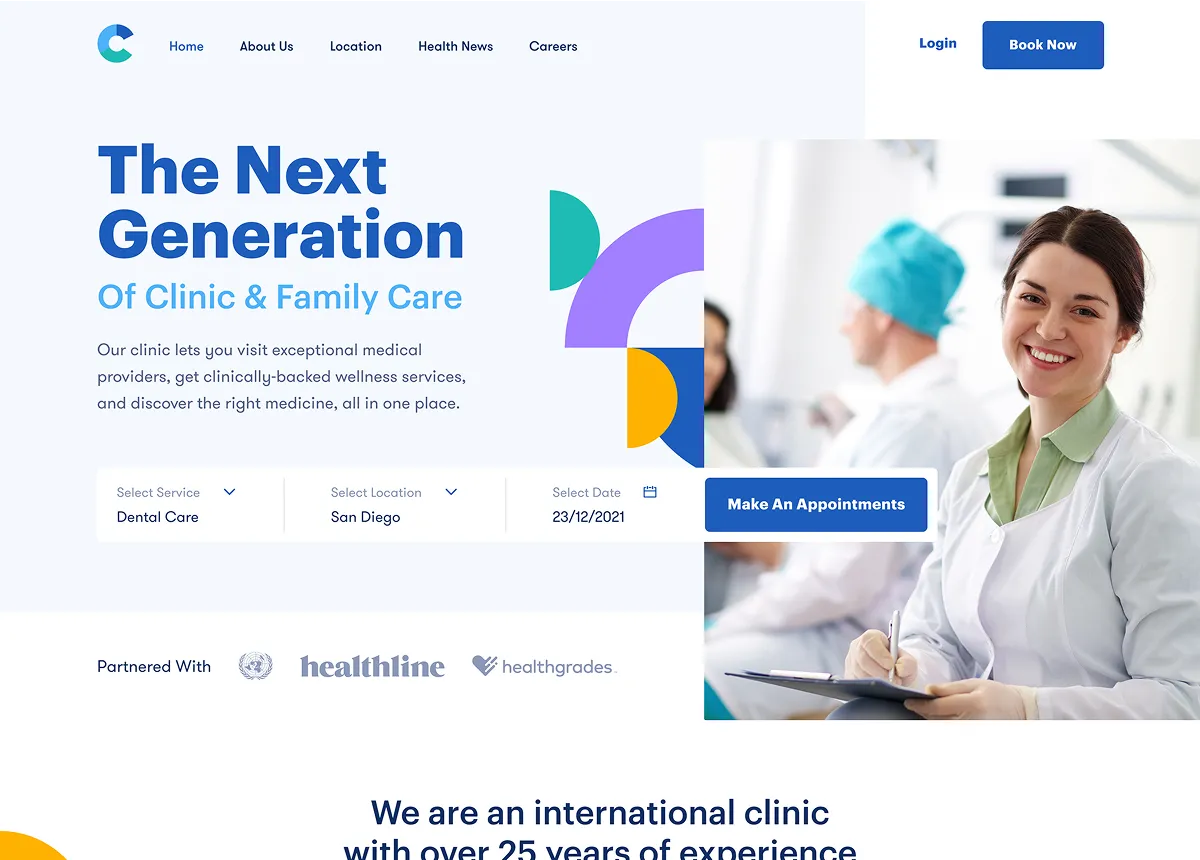Healthcare & Medical website design example