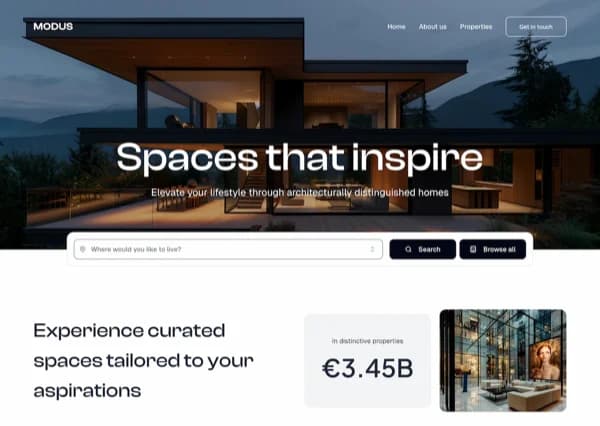 Clean web application design with user-friendly navigation and contemporary UI