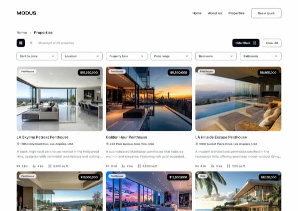 Professional business website homepage with modern layout and conversion-focused design