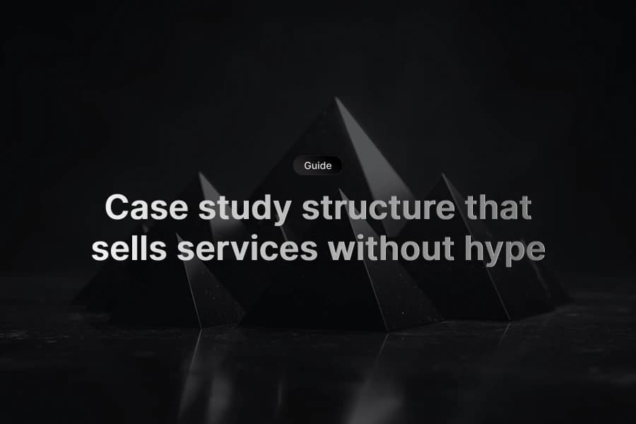 Case study layout showing problem, approach, and outcomes