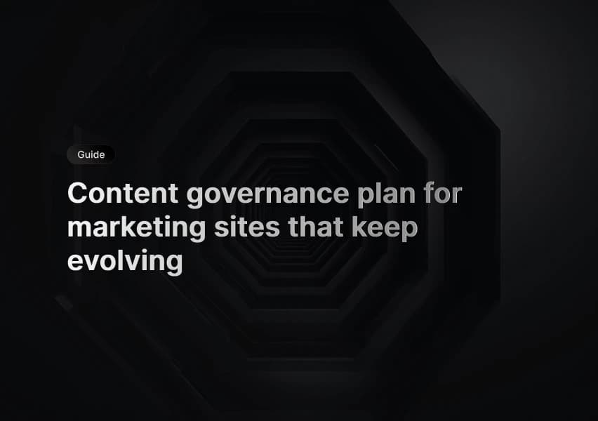 Content governance checklist with owners and review dates