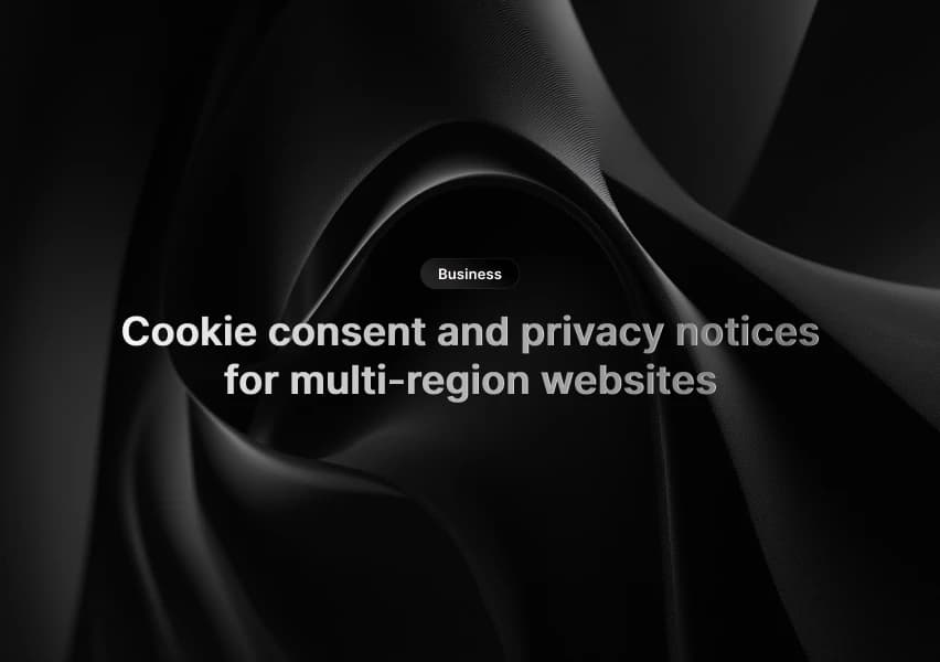 Cookie consent banner with regional privacy links