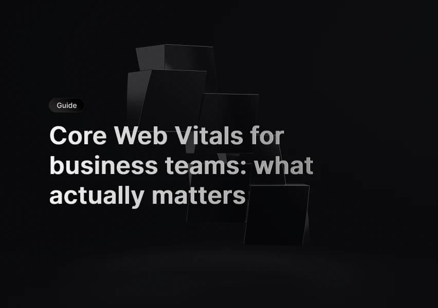 Core Web Vitals metrics dashboard for a marketing website