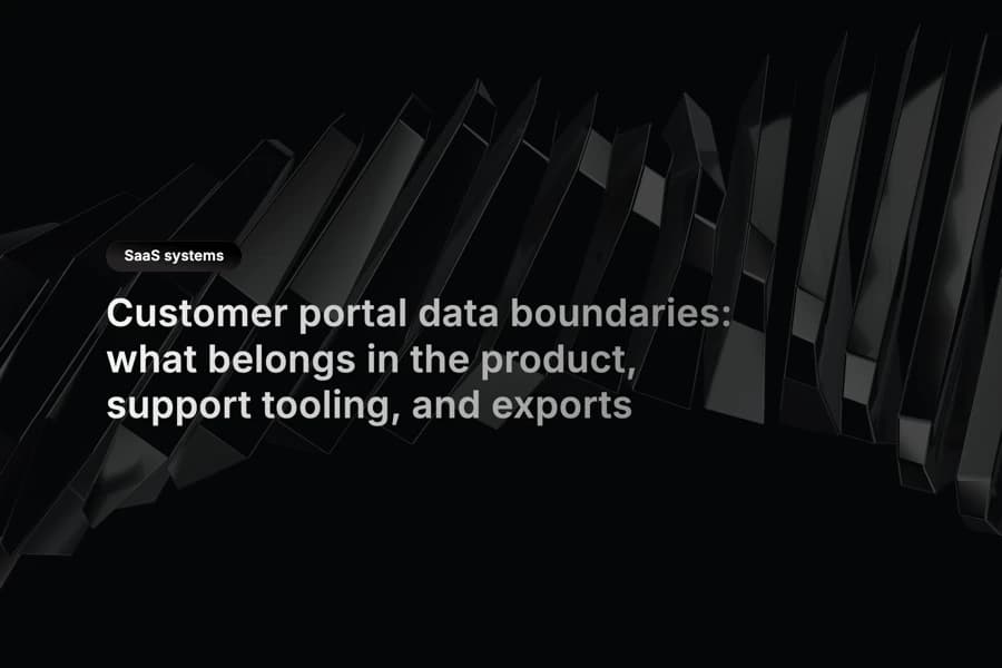 Customer portal surface separated from internal support tooling and export package layers