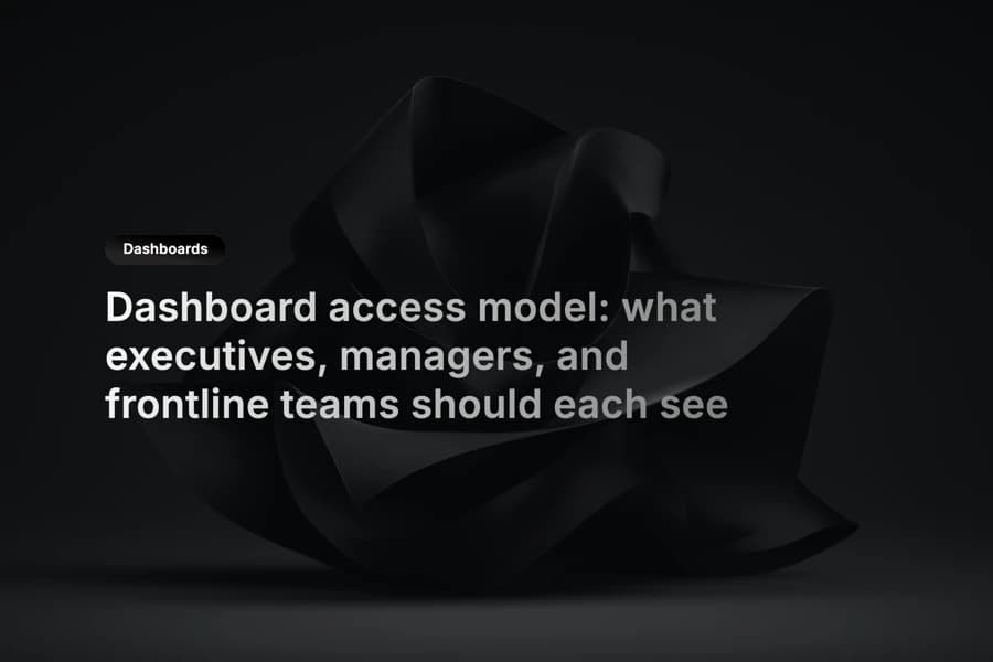 Role-based dashboard views for executives, managers, and frontline teams