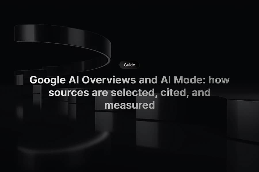 Google AI Overviews and AI Mode visibility map with sources and measurement