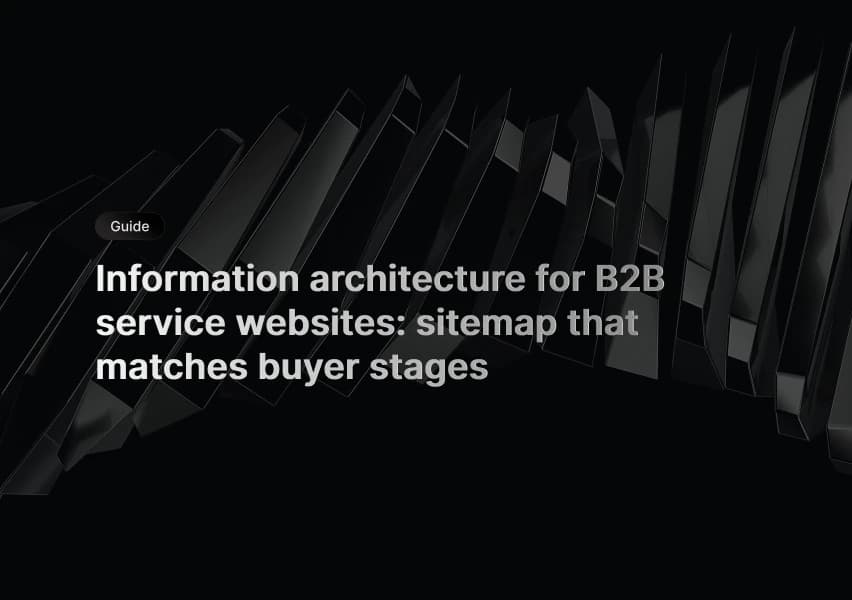 Sitemap showing buyer stages and service paths