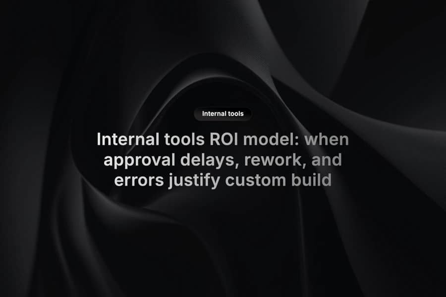 ROI model showing delay, rework, and error cost in internal operations