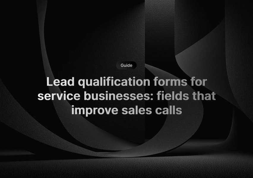 Lead qualification form with scope and budget fields