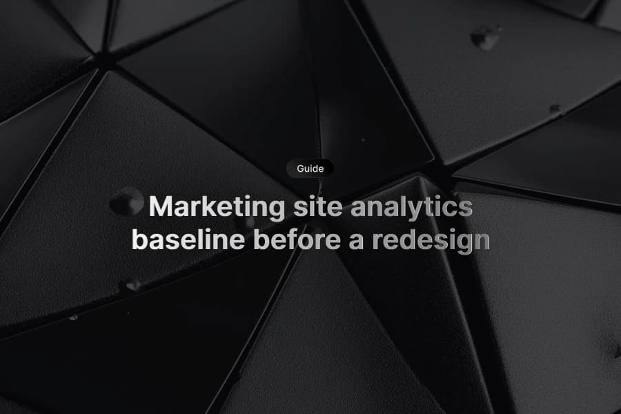 Analytics baseline checklist with search, leads, and performance signals