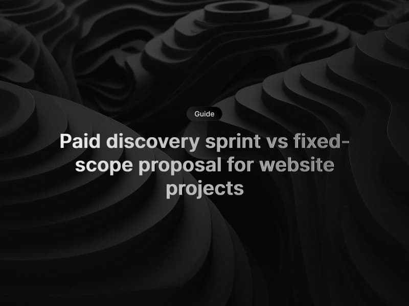 Abstract roadmap split into two paths representing discovery and fixed scope