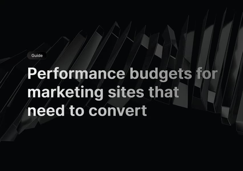 Performance budget dashboard with size and timing limits