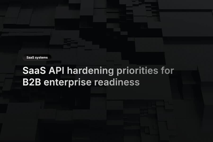 B2B SaaS API hardening roadmap with enterprise security gates and audit evidence