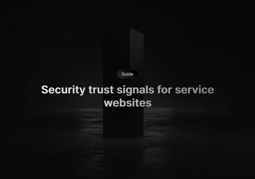 Security trust signals displayed on a service website