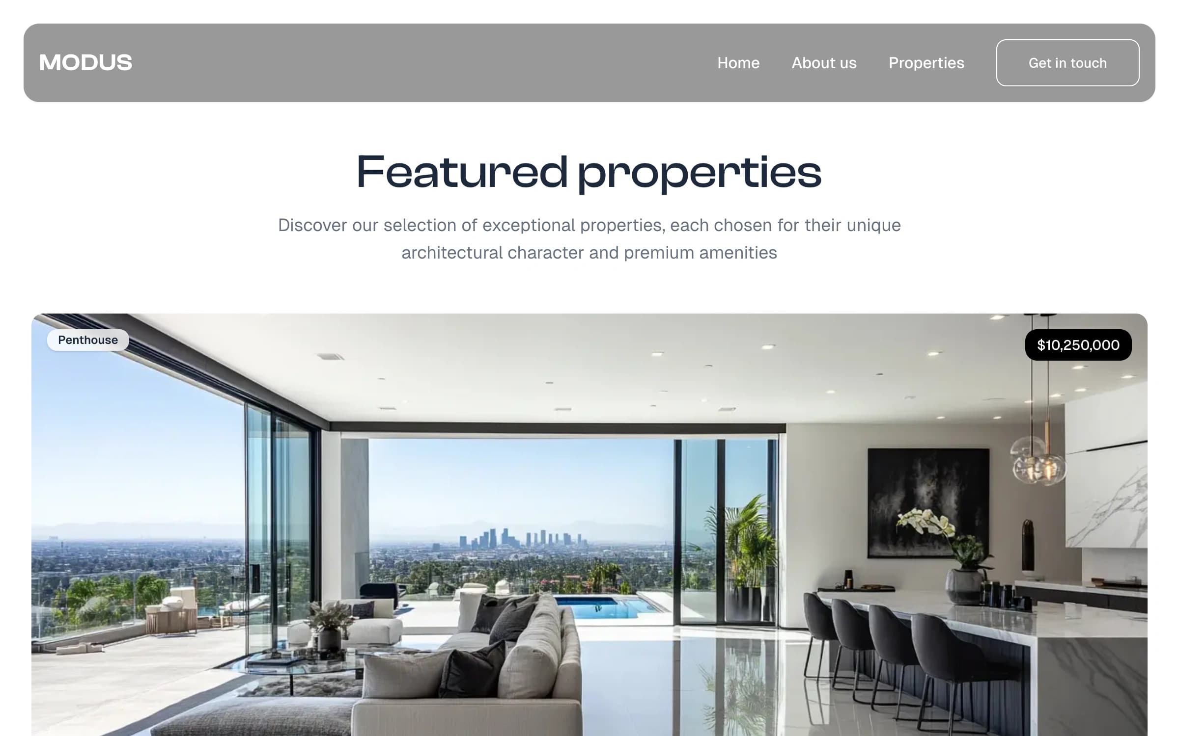 Modus – Digital experience for premium real estate development process: Research & analysis visualization