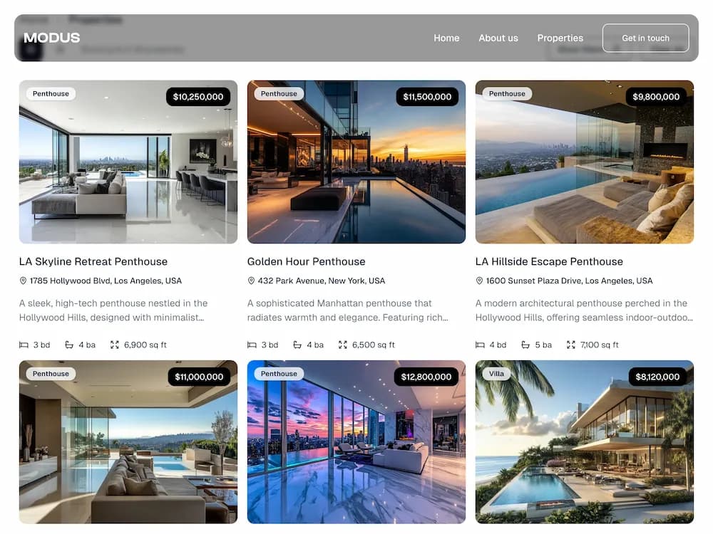 Modus – Digital experience for premium real estate project showcase - A modern website for luxury properties—built to impress buyers, support sales, and reflect the premium value of high-end real estate. (image 1 of 3)
