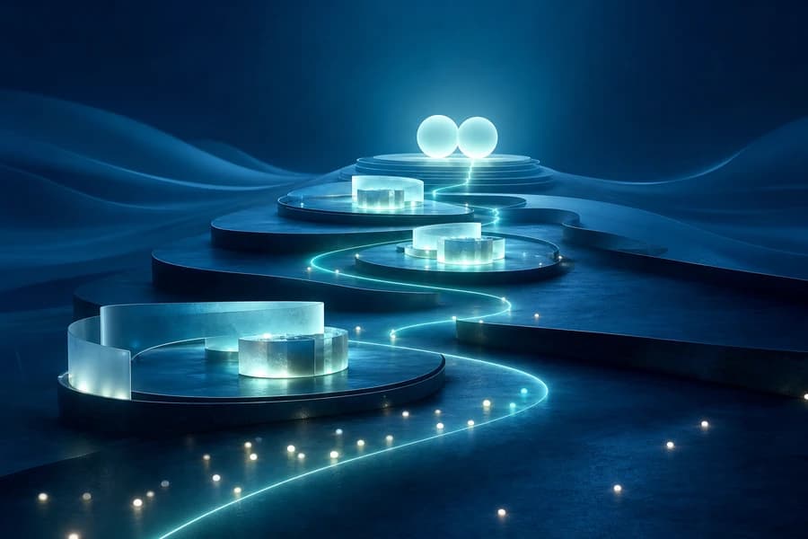 Layered proof platforms forming a clear path toward a qualified B2B meeting point