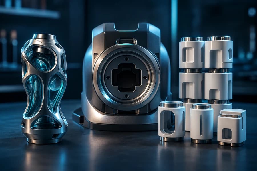Custom-engineered component beside a modular ready-made kit for a build-versus-buy decision
