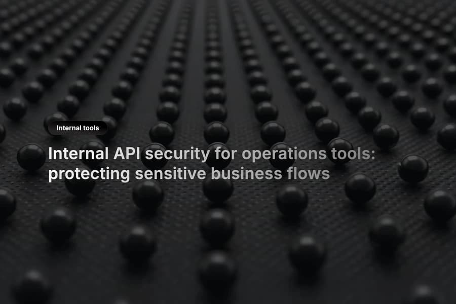 Operations control room interface showing secure internal API flow approvals and audit checks