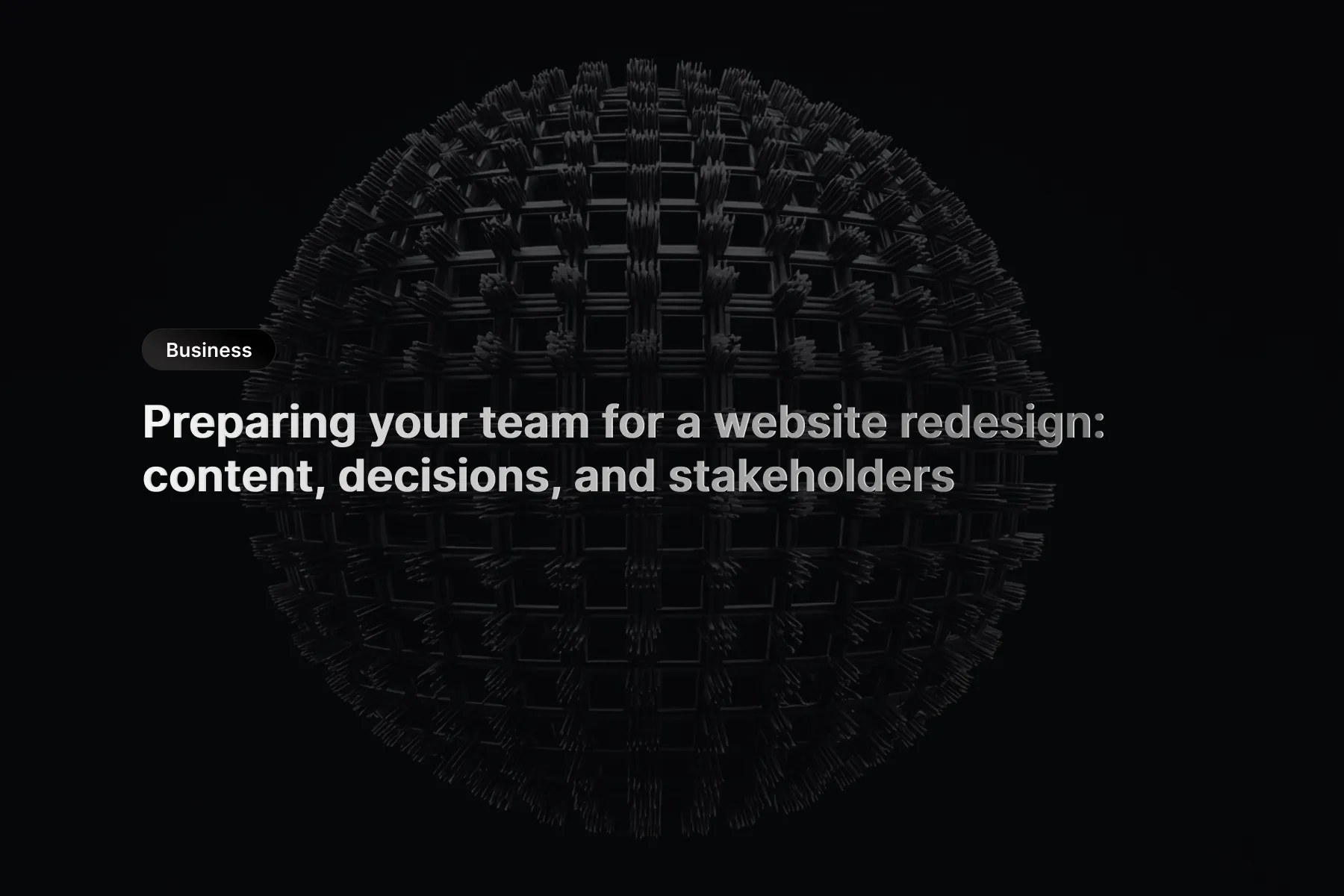 Team workshop scene with sticky notes and a website sitemap diagram, preparing for a redesign project