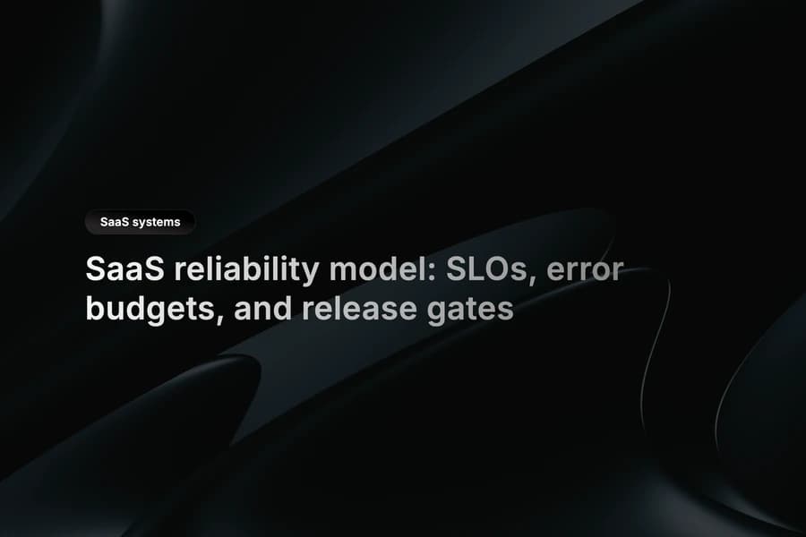 SaaS reliability dashboard showing SLO trends and release gate status