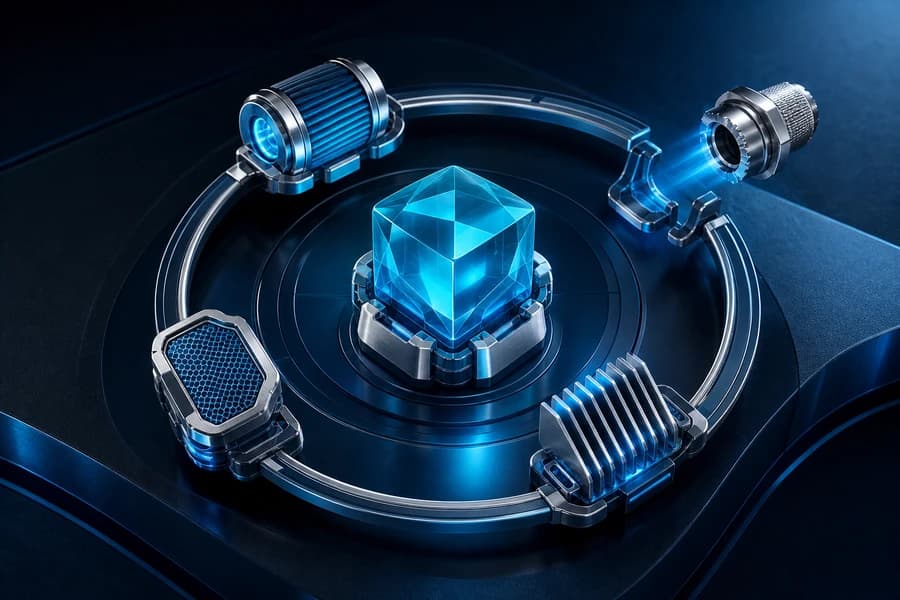 Replaceable service modules orbiting a stable glass website core